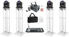 4 American DJ Focus Flex L7 Wireless DMX Moving Head Lights Control Hazer Bag