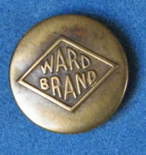 Bb WARD  BRAND diamond Antique Brass OVERALL BUTTON Wobble shank small