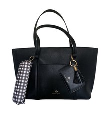 Nanette Lepore Ramona Pebble Laptop 13” Tote W/ Compartment Black Nwt $128