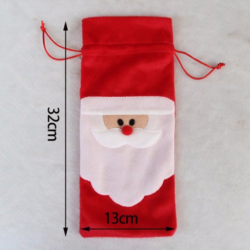 Christmas Eve Santa Wine Bottle Cover Bag Party Decor Pouch Decoration Gift - Picture 3 of 10