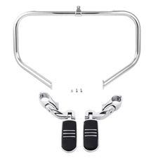 Highway Engine Guard Crash Bar Footpeg Fit For Harley Electra Street Glide 09-24