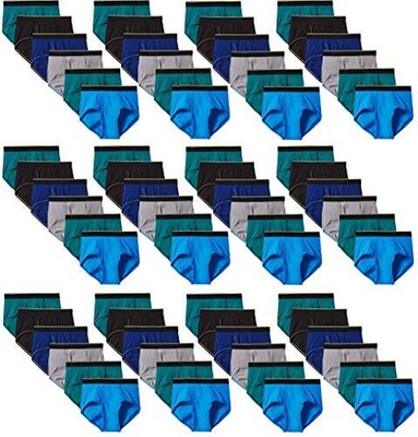 BILLIONHATS 72 Pack Men Cotton Briefs in Bulk for Homeless Shelter Donating