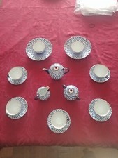 Lomonosov Cobalt Net Tea Set for 6