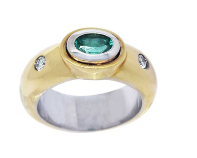 Damenring 18k Bicolor Gold & Diamant