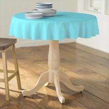 LA Linen Polyester Poplin Round Tablecloth, 58-Inches.  Made in USA