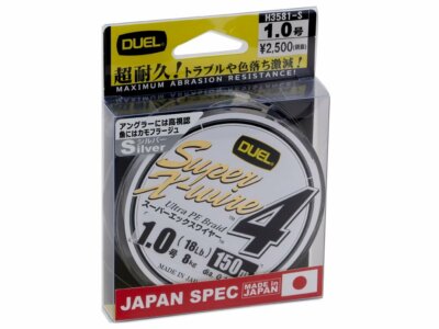 Duel Super X-Wire 4 Silver 150m 0.13-0.24mm Geflochtene Schnüre 