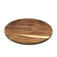 Akazie Dreh Teller Rund Natur - 35 Cm - Holz KäSe Wurst Kuchen Servier Platte