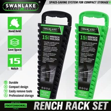 Wrench Organizer Rack Holder Tray Set 2pc SAE Metric Portable Quick-Pick 30 SLOT