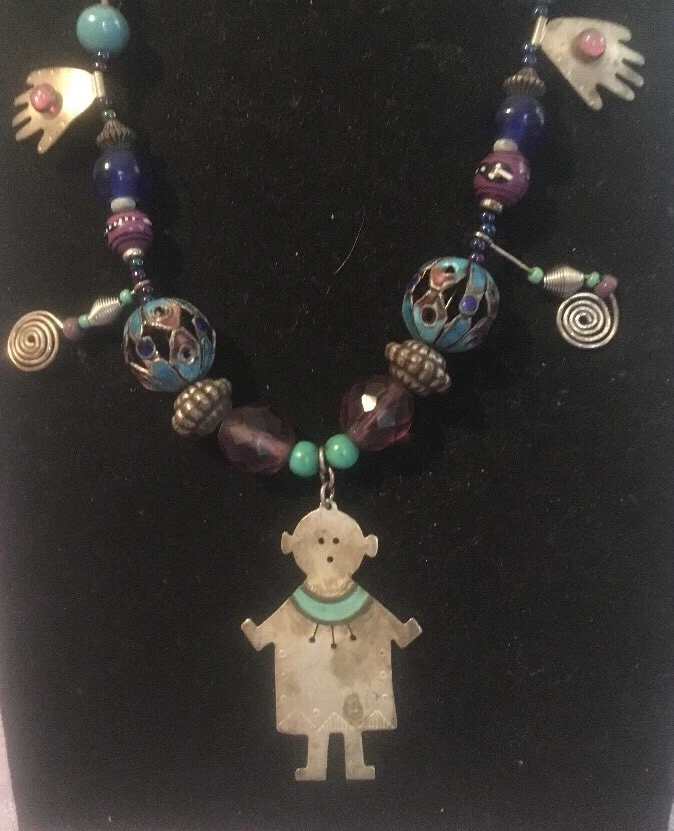 Boulder Gallery Artist Dilia Salvador Spirit Talisman Sterling Silver Necklace C - Image 2 of 4