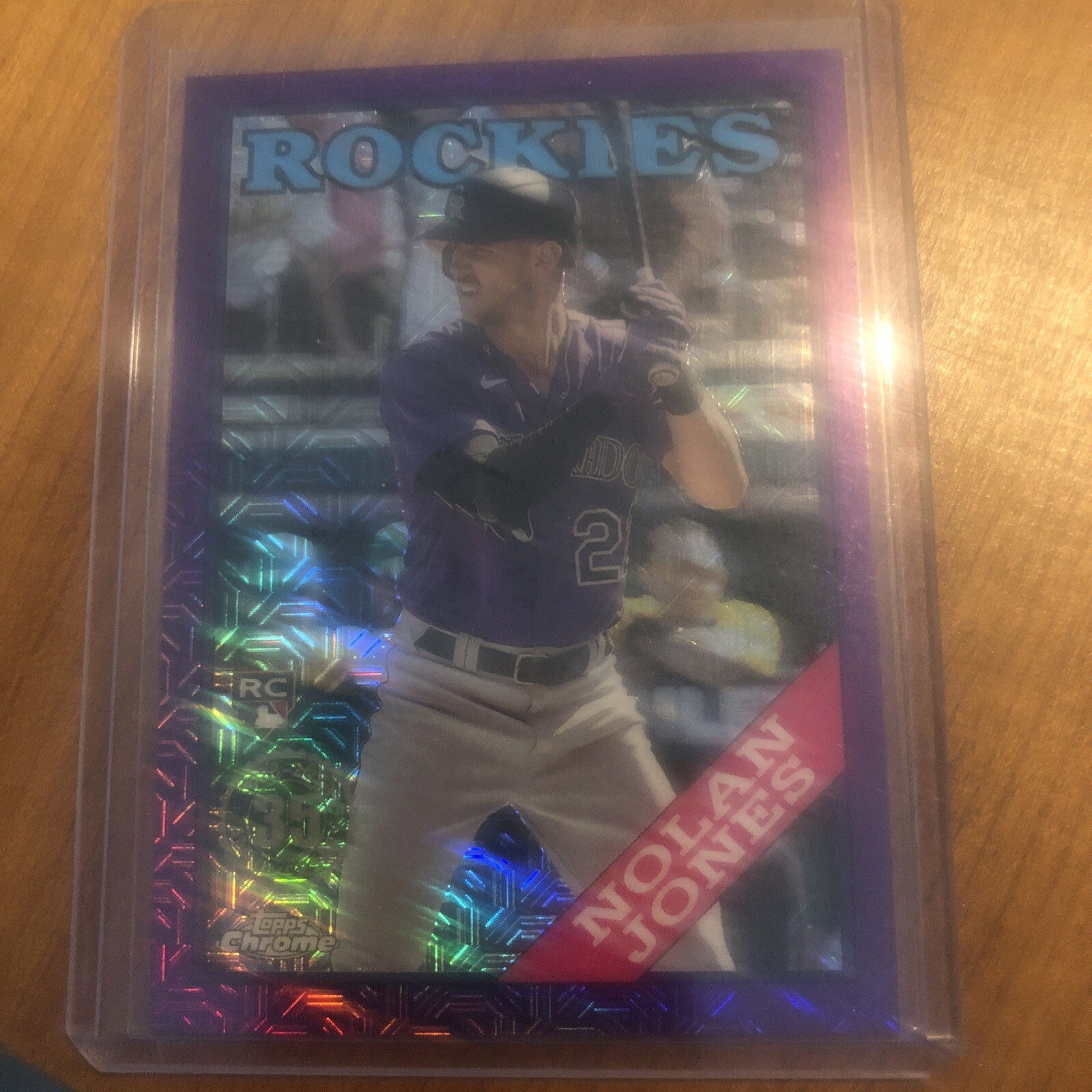 2023 Topps Update Silver Pack Nolan Jones Purple Mojo Refractor /75 RC