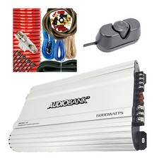 Audiobank P6000.1D Monoblock 6000 WATTS Class D Amp Audio Bass Amplifiers +  Kit