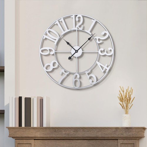 1st owned Wall Clock 16 Inch Round Large Indoor Wall Clocks Battery Operated ...
