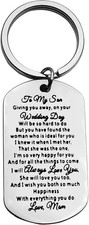 Son Wedding Gifts from Mom Gifts for Son on His Wedding Day To My Son Keychain