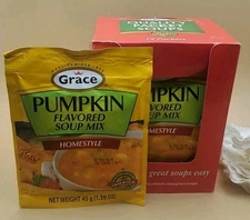 Grace Pumpkin Flavored Soup Mix Homestyle  12 Pac Exp 2026 ~1.59 oz New In Box 