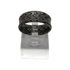 Men's LASHBROOK DAMASCUS Steel Zig Zag Acid Finish 8.06MM Band Size 9.5