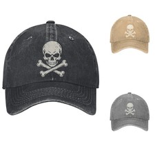 Punk Skull Baseball Cap Retro Sketch Adjustable Cotton Dad Hat