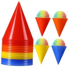 16 Pcs Reusable Snow Cone Cups 6 Oz, Durable Plastic Cup Multi-color