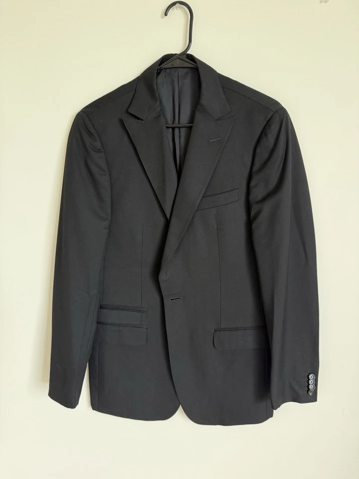 Terno masculino Z Zegna 48R mistura de mohair de lã preta 2 peças - Imagem 2 de 4