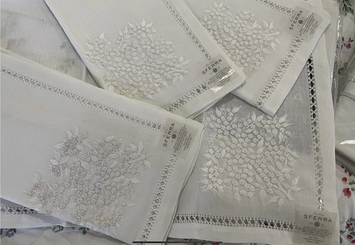 Mirabello Italy NWT 4pc Queen Sheet Set 100% Sateen White Lace - Picture 9 of 15