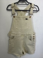 Wrangler Cream Dungarees Cotton Shorts  Overalls Short-all Uk 10-12 32” Waist
