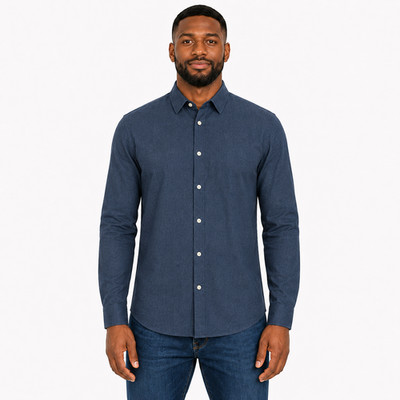 Paul Costelloe Hemd Herren Small Navy Baumwolle Wolle Minimalistisch Preppy Normcore