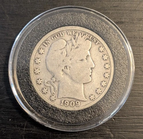 1909 S Barber Half Dollar 50 Cents Coin, 90% Silver