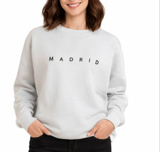Brandy Melville John Galt one size white MADRID crewneck sweatshirt