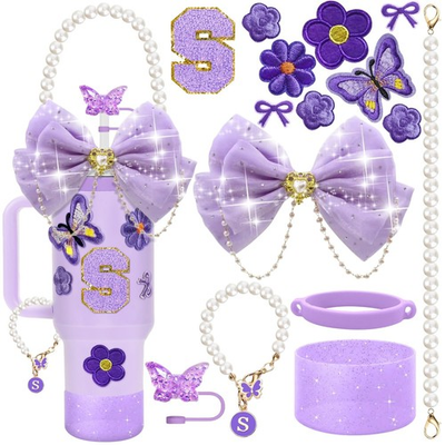 #ad Stanley Cup Accessories15pcs Bling Accessories for Stanley Cup 30oz 40oz Tum... $18.22