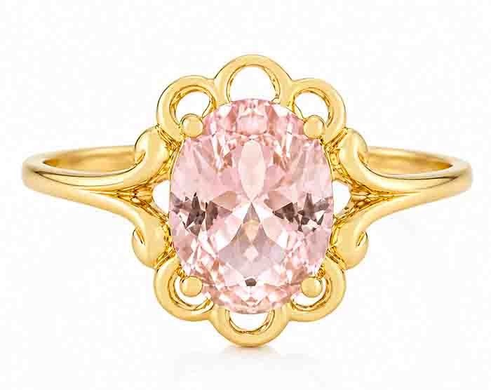 GENUINE 1.72 Cts MORGANITE RING 10k GOLD - Free Certificate Appraisal - NWT