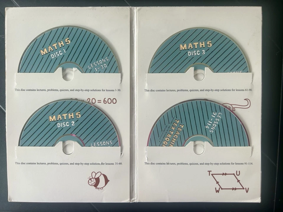 Teaching Textbooks Math 5 CD-ROM Set And Answer Booklet- Very Good- Auto grading - Image 2 of 3