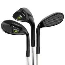 Orlimar Golf Spin Tech Full Face 3-Piece Black Wedge Set for Men 52 56 60 Rig