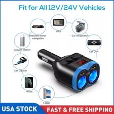 QC 3.0 Dual USB Car Fast Charger Socket Power Socket LED Brand New