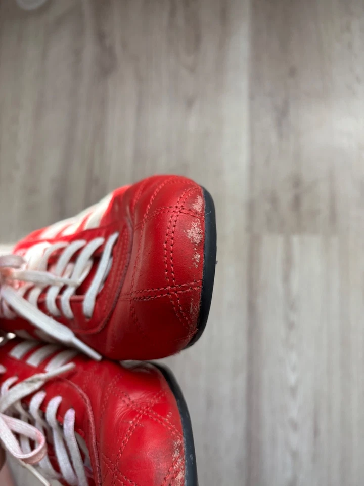 ZAPATOS DE CARRERAS VINTAGE ADIDAS TOSCANY GOODYEAR ROJOS PARA HOMBRE EE. UU. 10,5 REINO UNIDO 9 Foto 4 de 4
