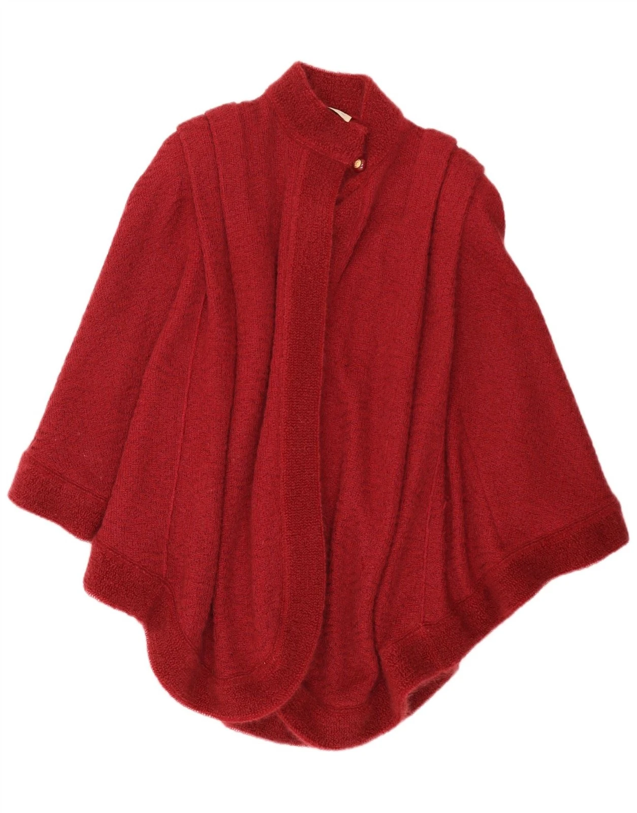 Vintage Womens Poncho Cardigan Sweater IT 44 Medium Burgundy Viscose LE06