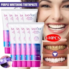 Tooth Stain Removal Purple Reveal Teeth Whitening Toothpaste, Instantly Whitens