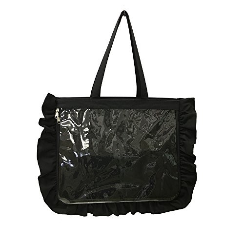 zakkamart A3 Ita Bag Beuteltasche Tasche mit Rüschen Design Schwarz 916 - Bild 1 von 9