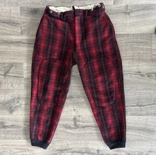 Vintage 70s 60s WOOLRICH Mackinaw Plaid Wool Hunting Pants 32x28 Red Joggers