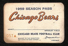 Vintage 1959 Season Pass Chicago Bears Football Club 201707