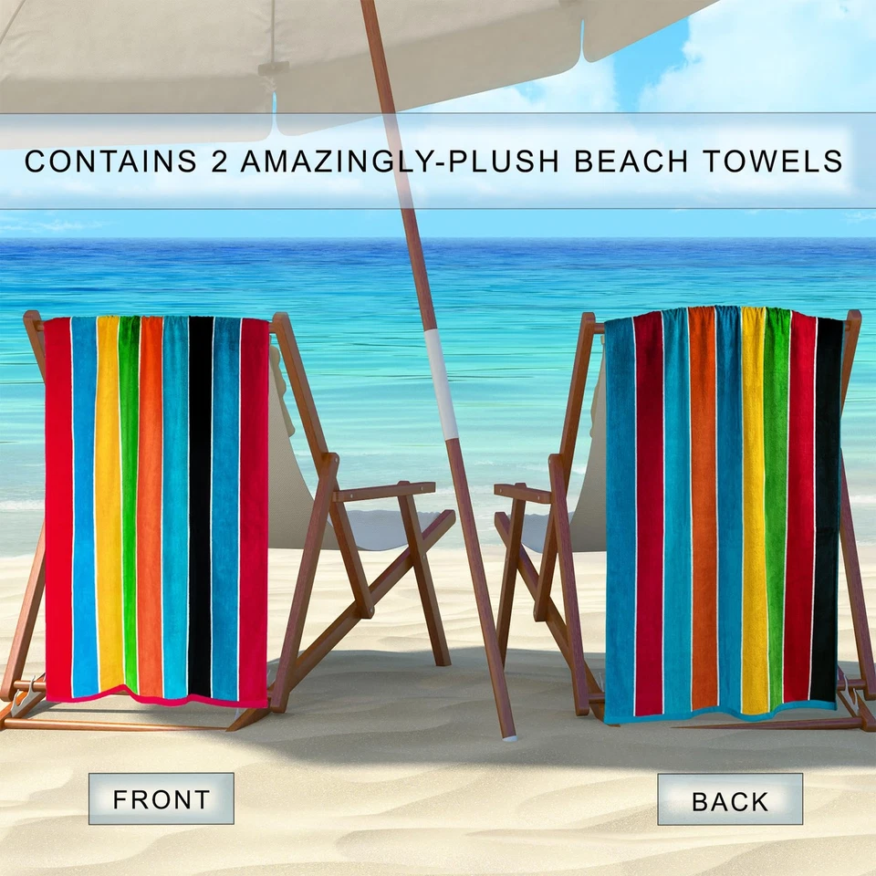 Toallas de playa de algodón para adultos, juego de toallas absorbentes para nadar, ducha, B... Foto 4 de 4