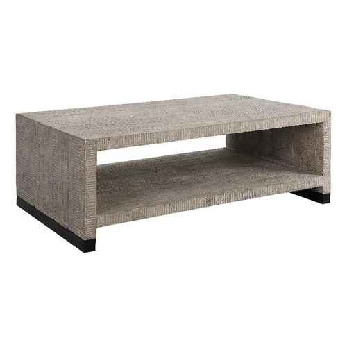 Uttermost Bosk Farmhouse Wood and Steel Coffee Table in Woodtone Brown - Picture 1 of 6