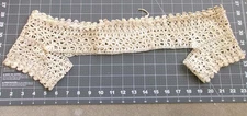 Antique Hand Crochet Lace Yoke Collar for Nightgown Edwardian front opening