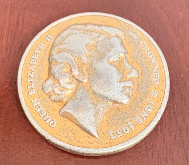 Rare 1953 Queen Elizabeth II Coronation Coin National Playing Fields HRH DUKE