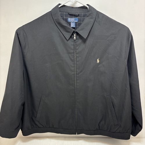 VTG Polo Ralph Lauren Jacket Coat Mens 3XL 3XLT Full Zip Bi-Swing Lined Y2k 90s