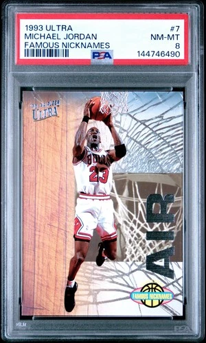 1993 Ultra Famous Nicknames Michael Jordan PSA 8