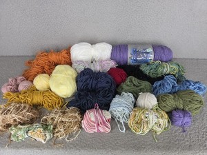 Yarn Lot Skeins, Balls And Remnants Assorted Cotton, Acrylic