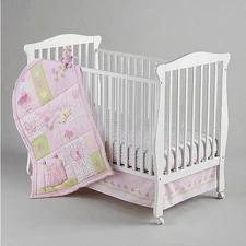 Little Bedding by NoJo Newborn Girl's Princess Rose Four Piece Crib Bedding Set 
