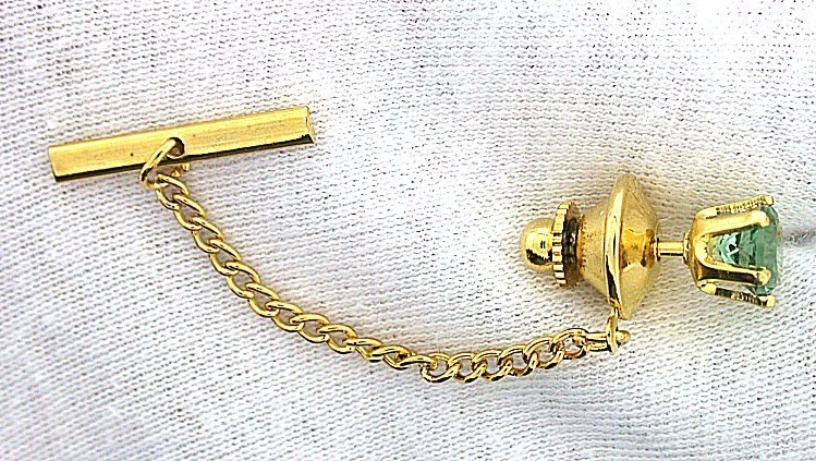 Piedra preciosa de cuarzo verde redonda de 6 mm color dorado corbata EBSTT155 Foto 2 de 2