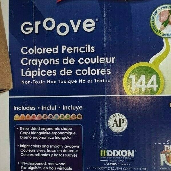 Dixon Ticonderoga Company Prang Groove Colored Pencils 144 Ct 12 ea of