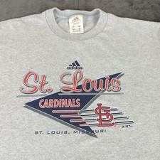 St Louis Cardinals Shirt Adidas MLB Vintage Gray Short Sleeve Men Large