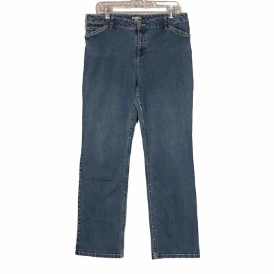J Jill Straight Leg Stretch Denim Jeans Women's Size 14 Measure 34x30